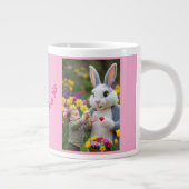 Bunny and Child Photos Oval Frame Pink Easter Jumbo-Tasse (Rechts)