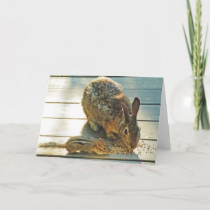 Bunny and Chipmunk Sharing Karte