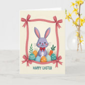 Bunny And Decorated Eggs Card Karte (Gelbe Blume)