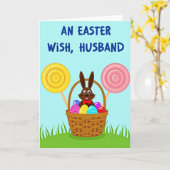 Bunny And Eggs Holiday Card Karte (Gelbe Blume)