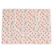 Bunny and Strawberry Birthday Party Große Geschenktüte (Vorderseite)