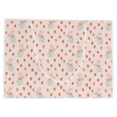 Bunny and Strawberry Birthday Party Große Geschenktüte (Rückseite)