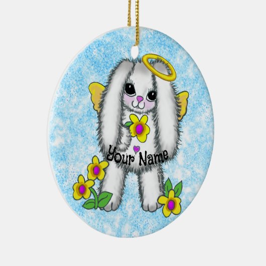 Bunny Angel Keramik Ornament (Rechts)