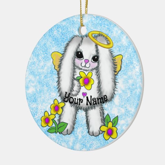 Bunny Angel Keramik Ornament (Links)