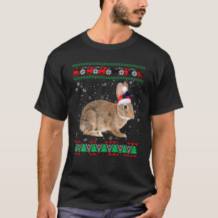 Bunny Animal Lover Xmas Matching Santa Ugly Bunny T-Shirt