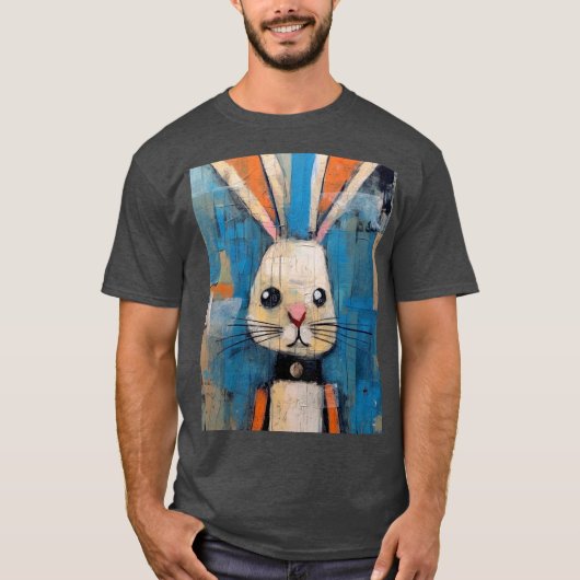 Bunny Art Colorful Rabbit Painting Animal Lovers T-Shirt (Vorderseite)