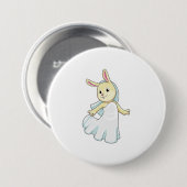 Bunny as Bride with Veil Button (Vorne & Hinten)