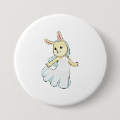Bunny as Bride with Veil Button (Vorderseite)