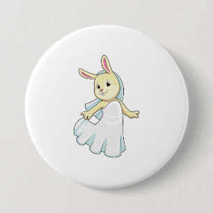 Bunny as Bride with Veil Button