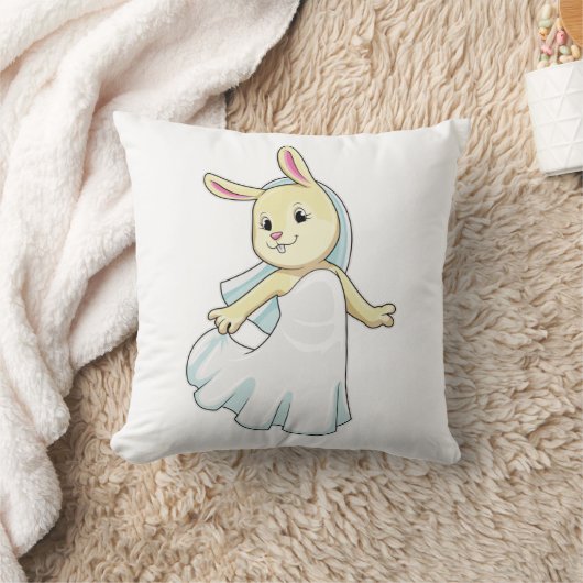 Bunny as Bride with Veil Kissen (Decke)