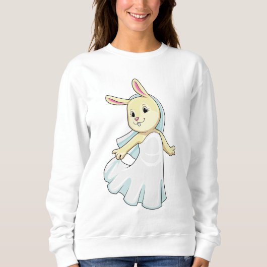 Bunny as Bride with Veil Sweatshirt (Vorderseite)