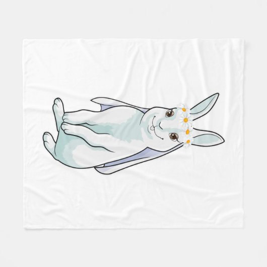 Bunny as Bride with Wreath of Blume Fleecedecke (Vorderseite (Horizontal))