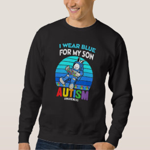 Bunny Astronaut Kostüm Autismus Ich trage Blau für Sweatshirt