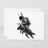 Bunny Astronaut reitet ein Kaninchen im Weltraum Postkarte (Vorne/Hinten)