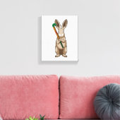 Bunny at Hockey with Hockey stick Leinwanddruck (Insitu (Wohnzimmer))