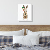 Bunny at Hockey with Hockey stick Leinwanddruck (Insitu (Schlafzimmer))