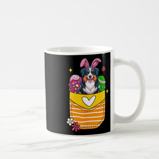 Bunny Australian Shepherd Oaster Chocolate Eggs in Kaffeetasse (Rechts)