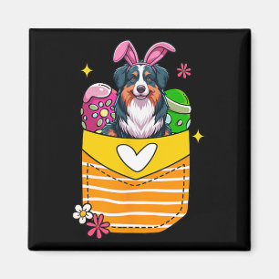 Bunny Australian Shepherd Oaster Chocolate Eggs in Magnet
