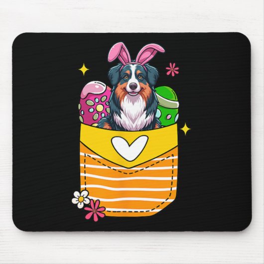 Bunny Australian Shepherd Oaster Chocolate Eggs in Mousepad (Vorne)