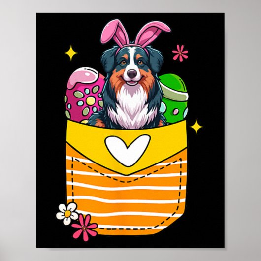 Bunny Australian Shepherd Oaster Chocolate Eggs in Poster (Vorne)