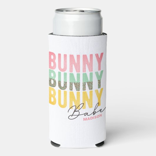 Bunny Babe Niedlich Modernes Girl Osterfest Person Selters Dosenkühler (Seltzer Rückseite)