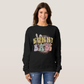 Bunny Babe Rabbit Ear Buffalo Plaid Retro Groovy E Sweatshirt (Vorne ganz)
