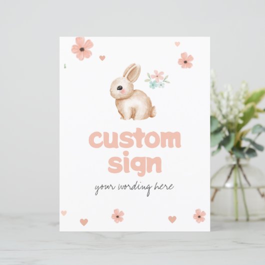 Bunny Baby Custom Sign (Stehend Vorderseite)