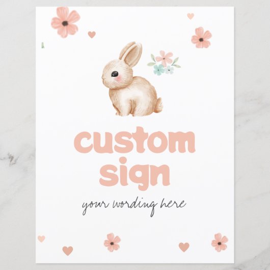 Bunny Baby Custom Sign (Vorderseite)