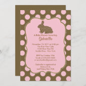 Bunny Baby Dusche Einladung Baby Girl Polka Dots (Vorne/Hinten)