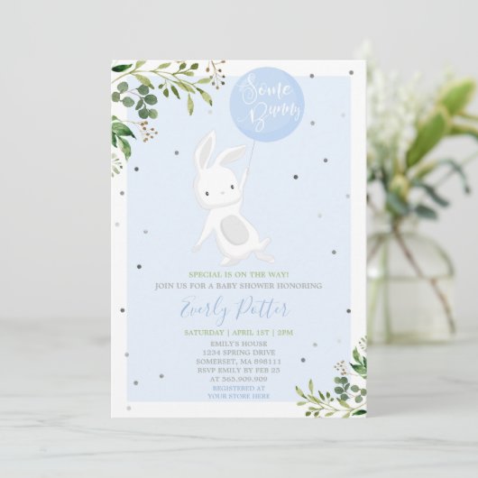 Bunny Baby Dusche Einladung Sonnen-Special (Stehend Vorderseite)