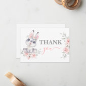 Bunny Baby Dusche pink Dankeschön Karte (Vorderseite/Rückseite Beispiel)