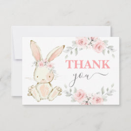 Bunny Baby Dusche pink Dankeschön Karte