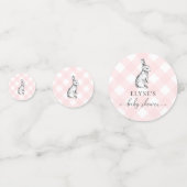 Bunny Baby Dusche Pink Gingham Table Confetti Konfetti (Vorderseiten)