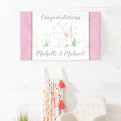 Bunny Baby Dusche Spring Pink Girl Banner (Insitu)