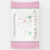 Bunny Baby Dusche Spring Pink Girl Banner (Vertikal)