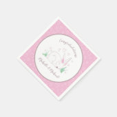 Bunny Baby Dusche Spring Pink Girl Serviette (Ecke)
