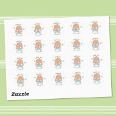Bunny Baby Dusche Vielen Dank White Round Sticker