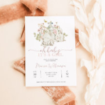 Bunny Baby Girl Dusche Einladung