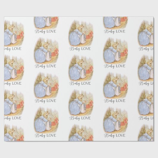 Bunny Baby Liebe Wrapping Paper Geschenkpapier (Flach)