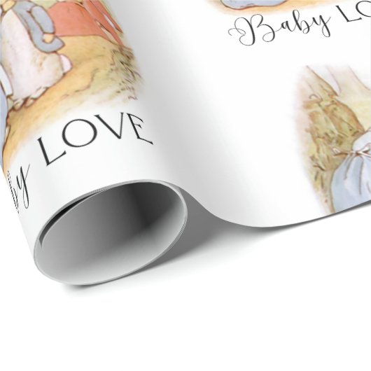 Bunny Baby Liebe Wrapping Paper Geschenkpapier (Rolleneckpunkt)