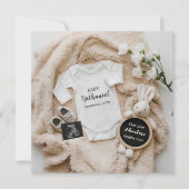 bunny baby reveal pregnancy announcement card  ankündigung (Vorderseite)
