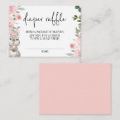 Bunny Baby Showdusche Blumendiaper Raffle Begleitkarte (Vorne/Hinten)