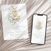 Bunny baby shower Boy Einladung