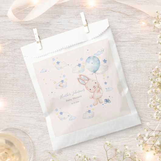 Bunny Baby Shower Boy Geschenktütchen (Ausgeschnitten)