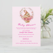 Bunny Baby Shower Einladung (Stehend Vorderseite)
