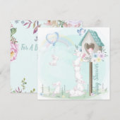 Bunny Baby Shower Einladung (Vorne/Hinten)
