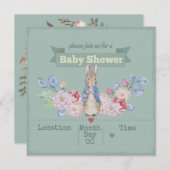 Bunny Baby Shower Einladung (Vorne/Hinten)
