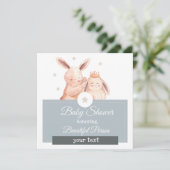 Bunny Baby Shower Einladung (Stehend Vorderseite)