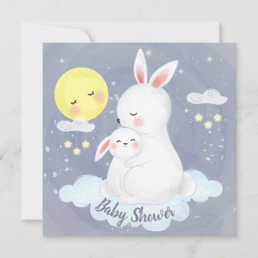 Bunny Baby Shower Einladung (Vorderseite)