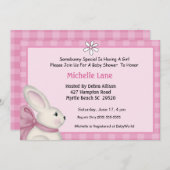 Bunny Baby Shower Einladung (Vorne/Hinten)